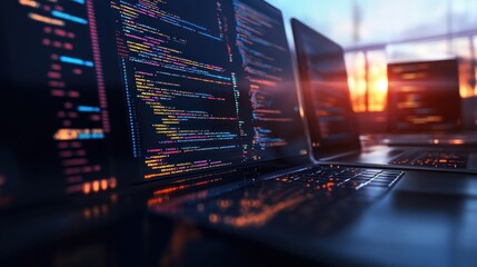 Coding at Sunset