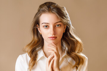 Beautiful young girl with jewelry. Studio portrait