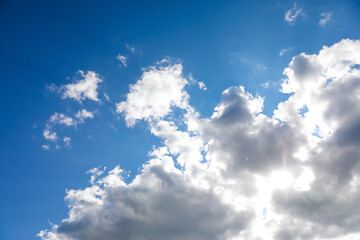 Wall Mural - picturesque view of blue sky with fluffy clouds