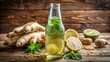 © Владлена Демидова - Refreshing ginger ale with crisp ginger flavor, perfect fizzy beverage.