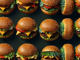 Wall Mural - Ai hamburger succulenti - Succulent hamburgers.