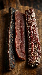 Biltong, dried cured meat.