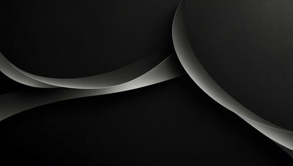 Wall Mural - Black Background with a Subtle White Curve in the Center.