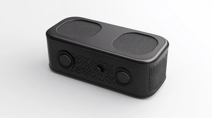 Portable black speaker with a modern design isolated on a white background ideal for product advertisements tech showcases and consumer electronics marketing Generative AI