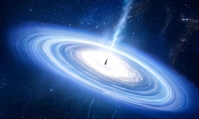 Wall Mural - intense light of a quasar in a distant corner of the universe. video
