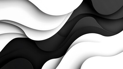 Abstract background with black and white wavy shapes.