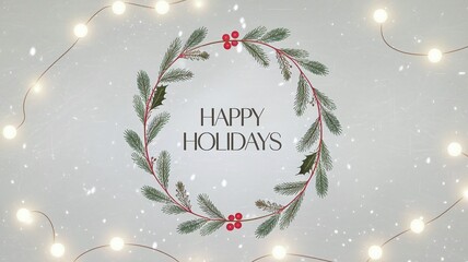 Happy Holidays Christmas Winter Greeting Card Festive Seasonal Cheer