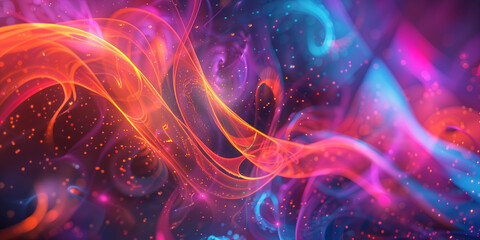 Wall Mural - Abstract technology art Futuristic background energy wave shape lines. Place for text graphics concept design. Template poster invitation flyer banner email header. Horizontal. Generative Ai content
