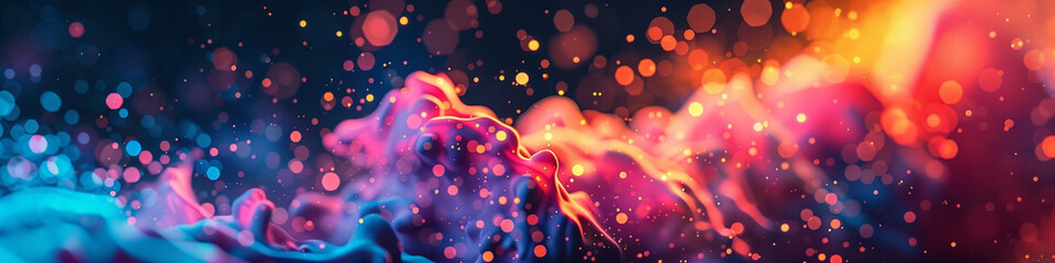 Wall Mural - Abstract technology art Futuristic background liquid wave fluid shape. Place for text graphics concept design. UI UX art Template poster invitation flyer banner email header. Generative Ai content