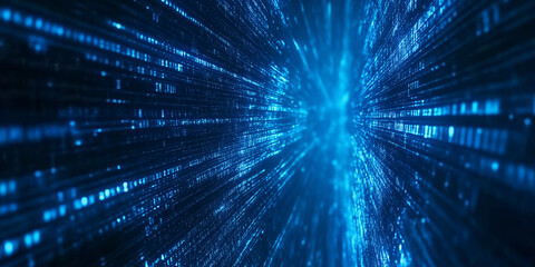 Poster - Digital data flowing through cyberspace at high speed