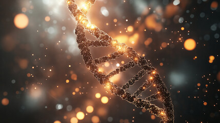 Aufkleber - Dna double helix glowing in microscopic view