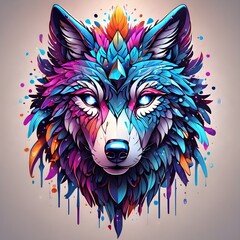 wolf head nebulosa galaxy illustration