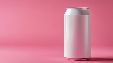 White blank soda can mockup in solid color background