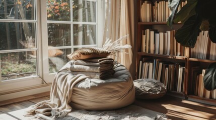 Poster - Cozy Indoor Reading Nook with Natural Light