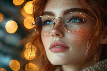 Wall Mural - bokeh lights in the background of a portrait, adding a dreamy, soft effect to the scene. concept of 
