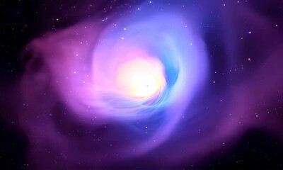 Wall Mural - formation of a star within a colorful nebula. video