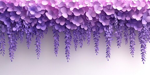 Sticker - A stunning display of purple flowers hangs gracefully from above. This floral arrangement creates a dreamy atmosphere. Perfect for backgrounds and events. AI