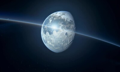 Wall Mural - phases of the moon as it orbits around earth. video