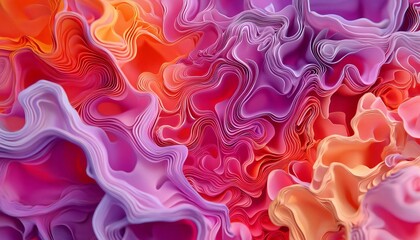 Wall Mural - a vibrant abstract background with swirling layers of pink, purple, and orange, creating a fluid and
