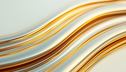 Wall Mural - a vibrant abstract image showcasing smooth golden waves blending beautifully with a light backdrop, 