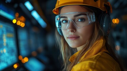 A professional woman working in an industrial setting, reflecting the integration of technology in traditional industries.