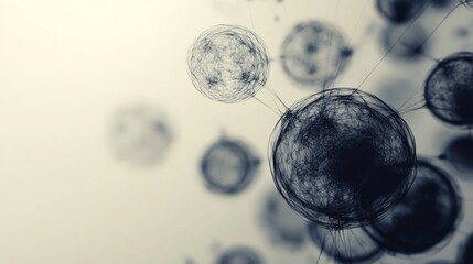 Leinwandbilder - Abstract network spheres with connecting lines, futuristic concept