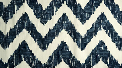 Canvas Print - Abstract geometric zigzag pattern in dark navy and white colors