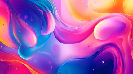 Sticker - Vibrant, abstract background with flowing shapes and an inspiring quote, perfect for an engaging and modern Facebook wallpaper.