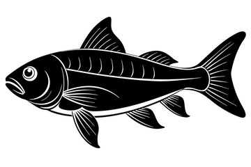 Sticker - Cute Boal fish silhouette minimalistic vector art illustration 