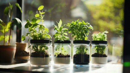 Wall Mural - Indoor Herb Garden in Jars