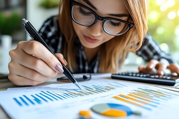 Businesswoman negotiating a contract, ensuring the terms meet both quality standards and business expectations for delivery