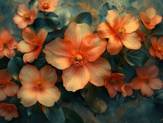 Poster - Orange Flowers Macro Photography - Nature's Beauty