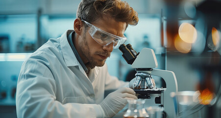 Aufkleber - The research male working with precision instruments or discussing design prototypes in an advanced lab.