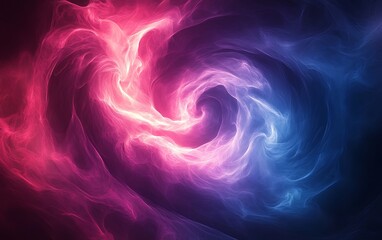 Leinwandbilder - A swirling mix of pink and blue nebula-like colors, creating a cosmic and ethereal atmosphere.