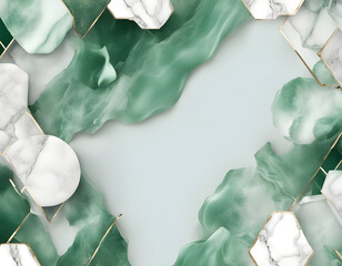 Green and white creative white jade marble background