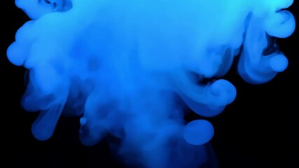 ethereal beauty smoke clouds drifting blue light onblack background abstract white slow motion addin
