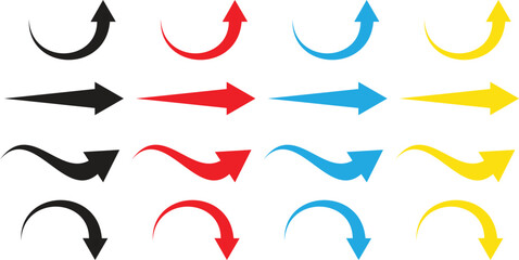 Poster - different color arrow symbol vector illustration.