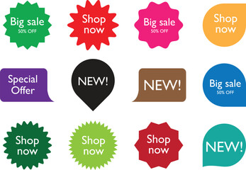 Wall Mural - sale badges symbol. sale tags symbol. special offer, sale, discount vector illustration.