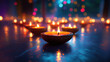 © Dilruba - Radiant Glow of Diyas Illuminating the Table During Diwali Celebrations