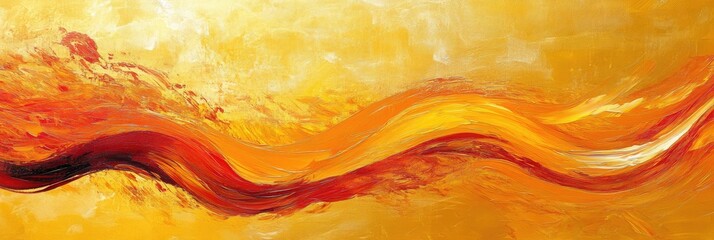 Wall Mural - Expressive, broad brush strokes forming abstract waves on a textured background