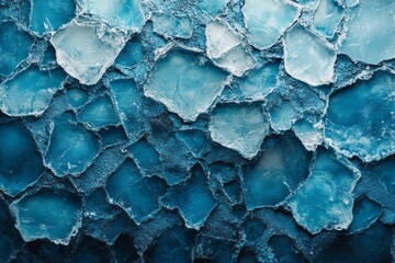 Ice forms a frozen blue background with an icy frost texture, evoking a cold winter feel.