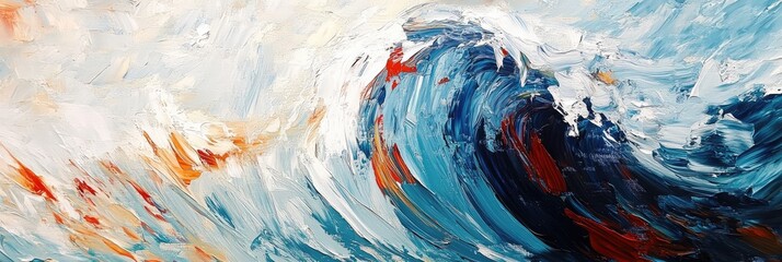 Wall Mural - Expressive, broad brush strokes forming abstract waves on a textured background