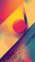 Aufkleber - Vibrant abstract geometric pattern with bold colors