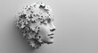 © YONG - 3D rendering of an AI head made from puzzle pieces