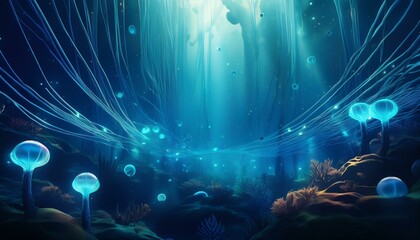 Wall Mural - Mystical underwater scene