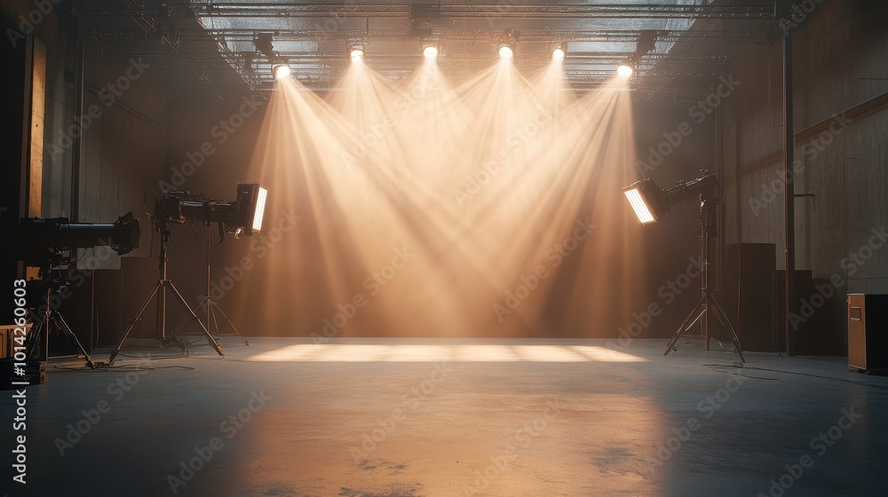 Creating Light Lighting ramp with powerful spotlights for creating artificial lighting ...