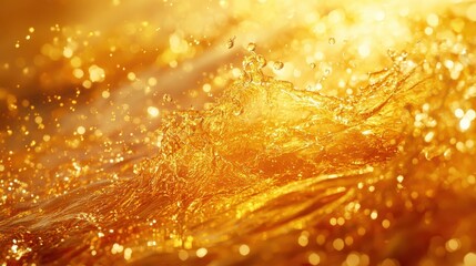 Wall Mural - Liquid golden splash texture with abstract beverages background, gold, liquid, splash, texture, abstract, beverages