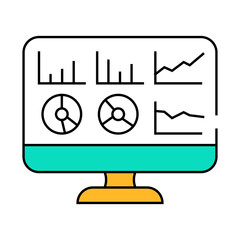 Sticker - trade market infographic research line icon vector. trade market infographic research sign. isolated symbol illustration