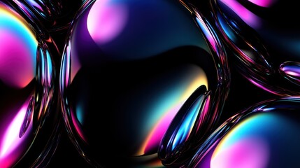 Wall Mural - Abstract iridescent spheres