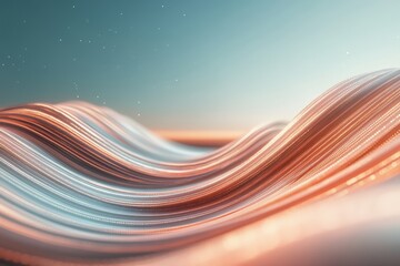 Futuristic Glowing Data Lines in a Soft Scene